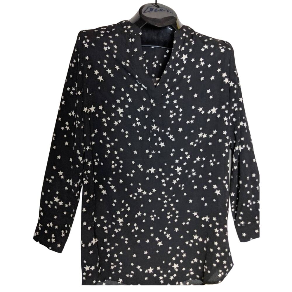 GIANNI BINI Black Star Career Button Up Tunic Medium
